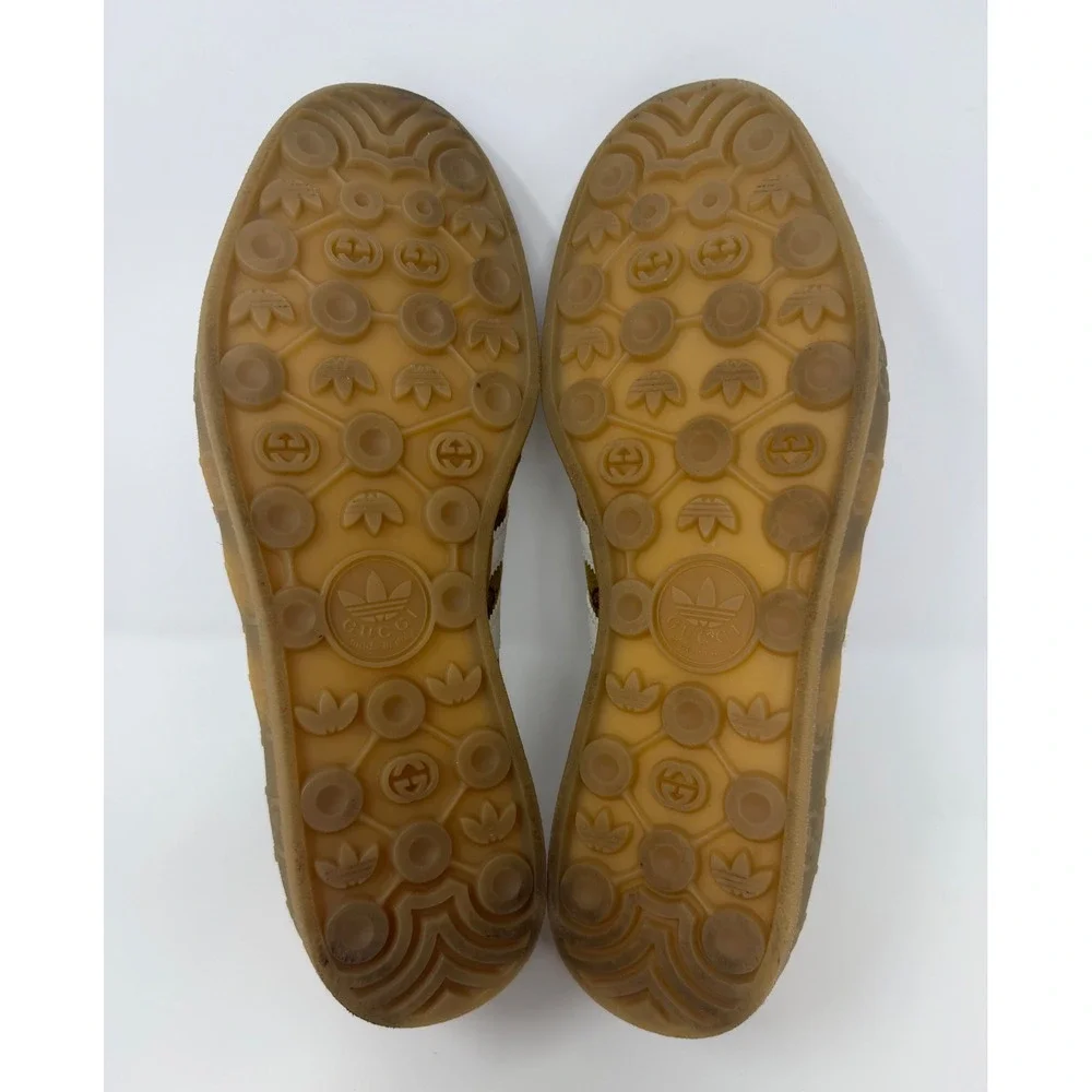 Gucci X Adidas Gazelle Sneaker GG Monogram Beige Size 10.5 US